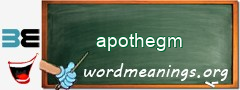 WordMeaning blackboard for apothegm